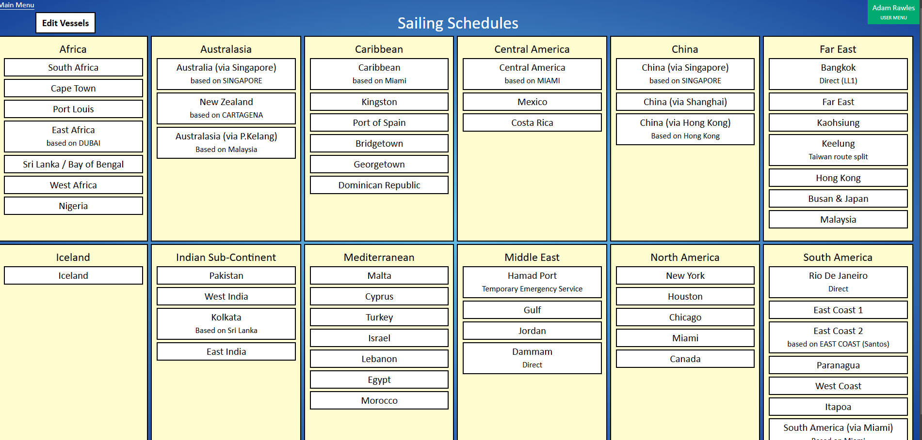Sailing Schedules